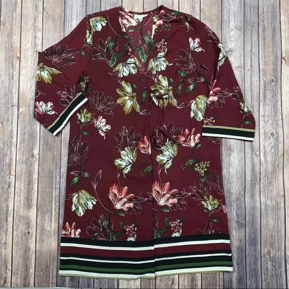 Bobeau burgundy floral dress - Picture 1 of 5